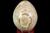 Polished, Banded Aragonite Egg - Morocco #98413-1